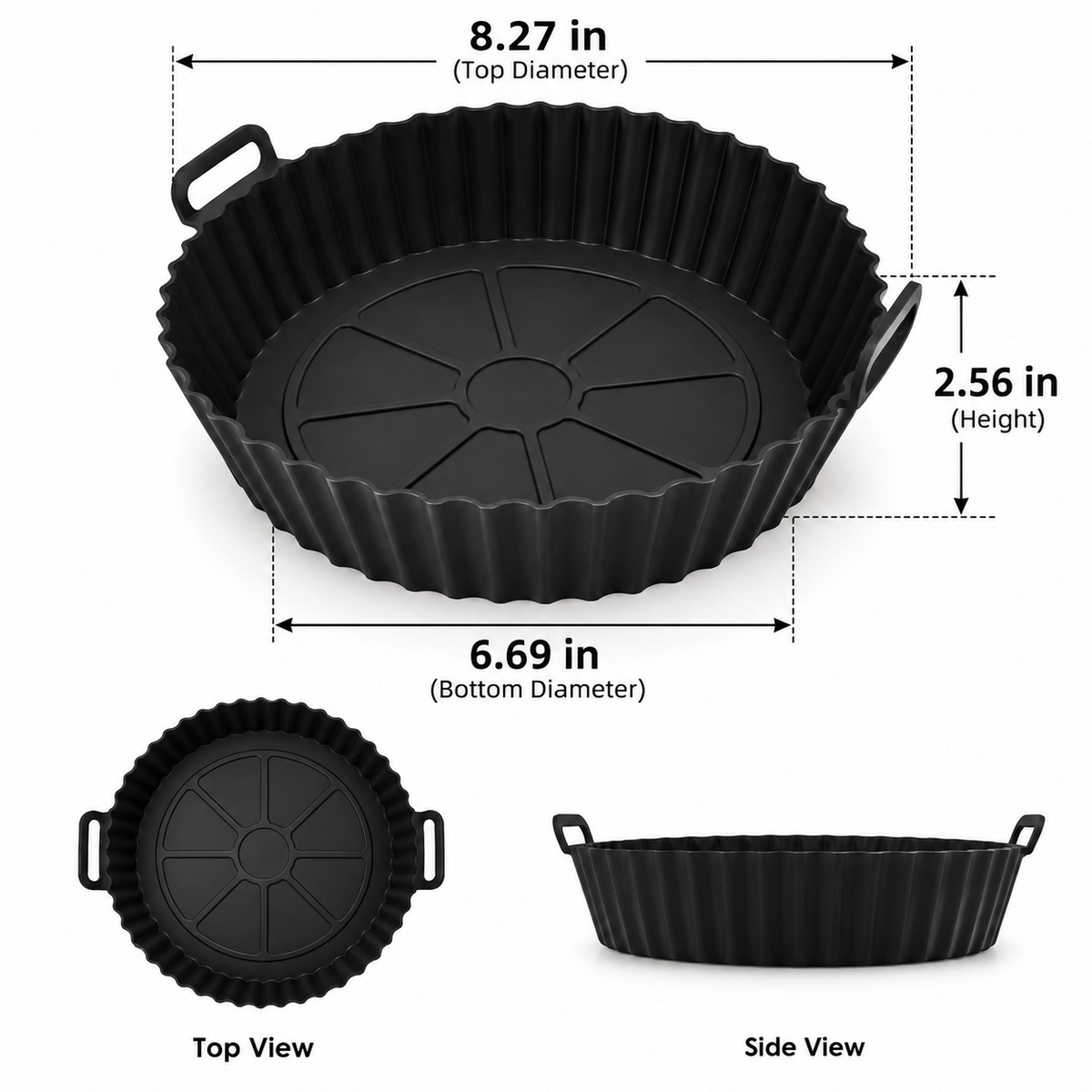 Reusable Silicone Air Fryer Liner – Thickened Nonstick Baking Mat for Air Fryer Basket & Oven