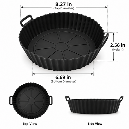 Reusable Silicone Air Fryer Liner – Thickened Nonstick Baking Mat for Air Fryer Basket & Oven
