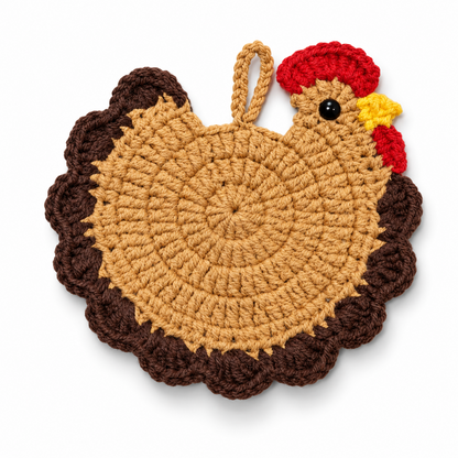 Handmade Crochet Chicken Coaster